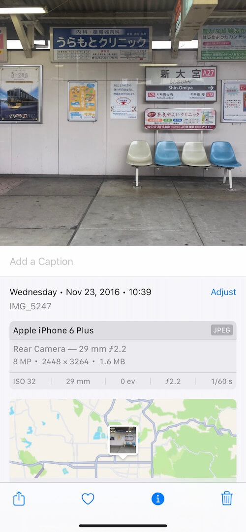 adjust photo metadata on iPhone