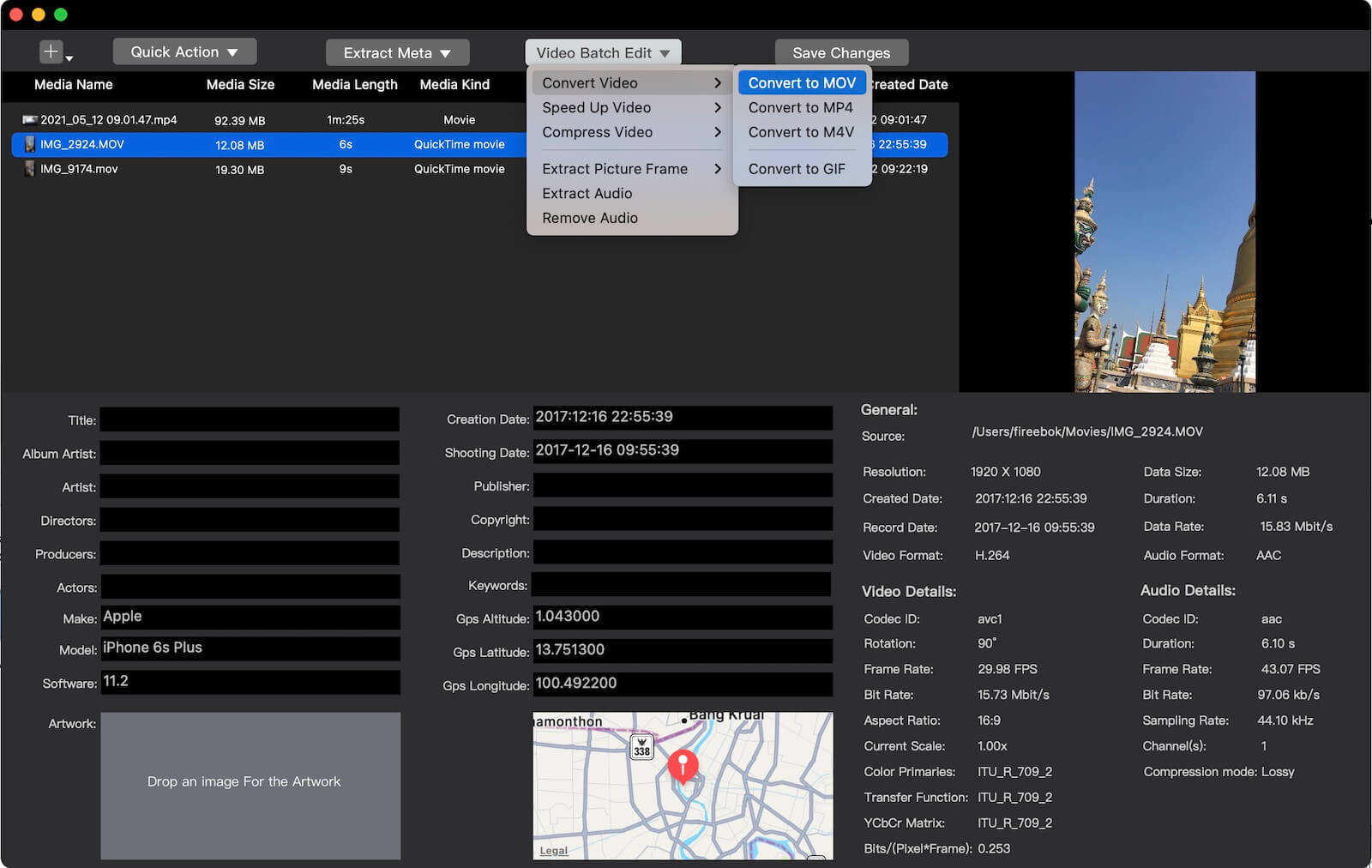 convert video format with Media Meta