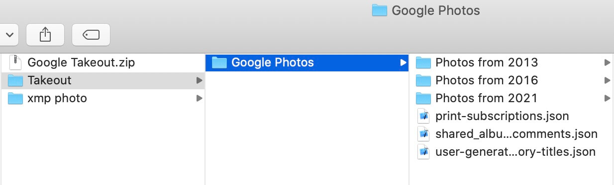 google photos folder