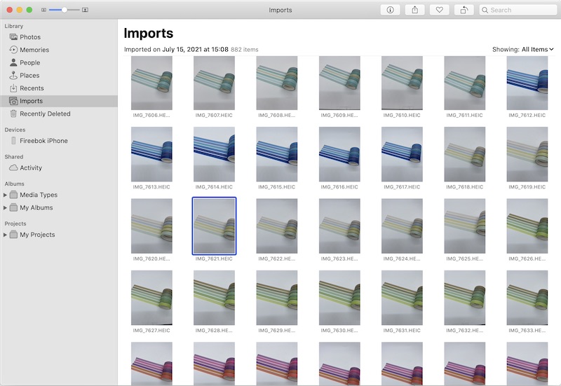 import folder in photos