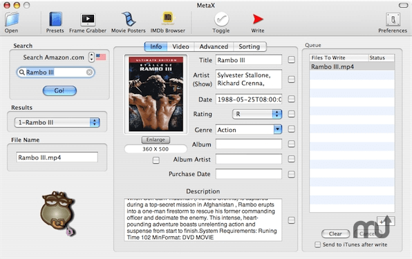 change metadata for video mac