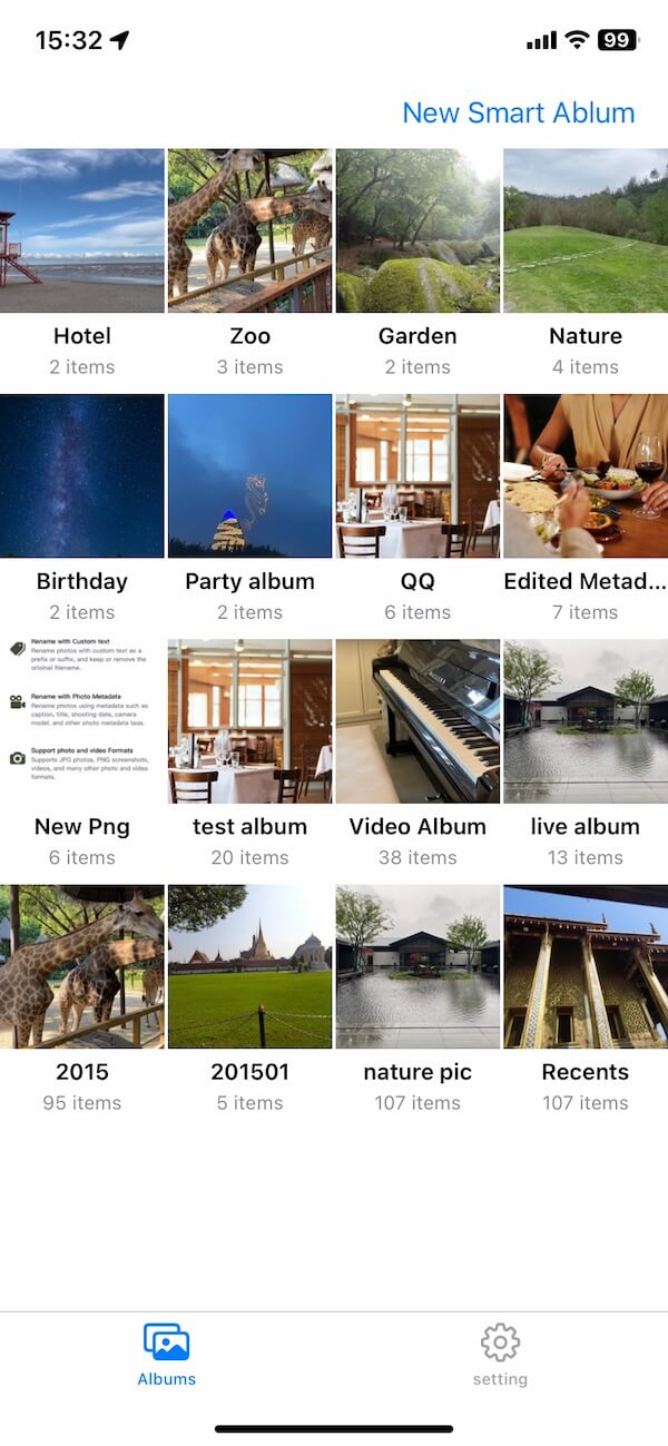 new smart album on iPhone