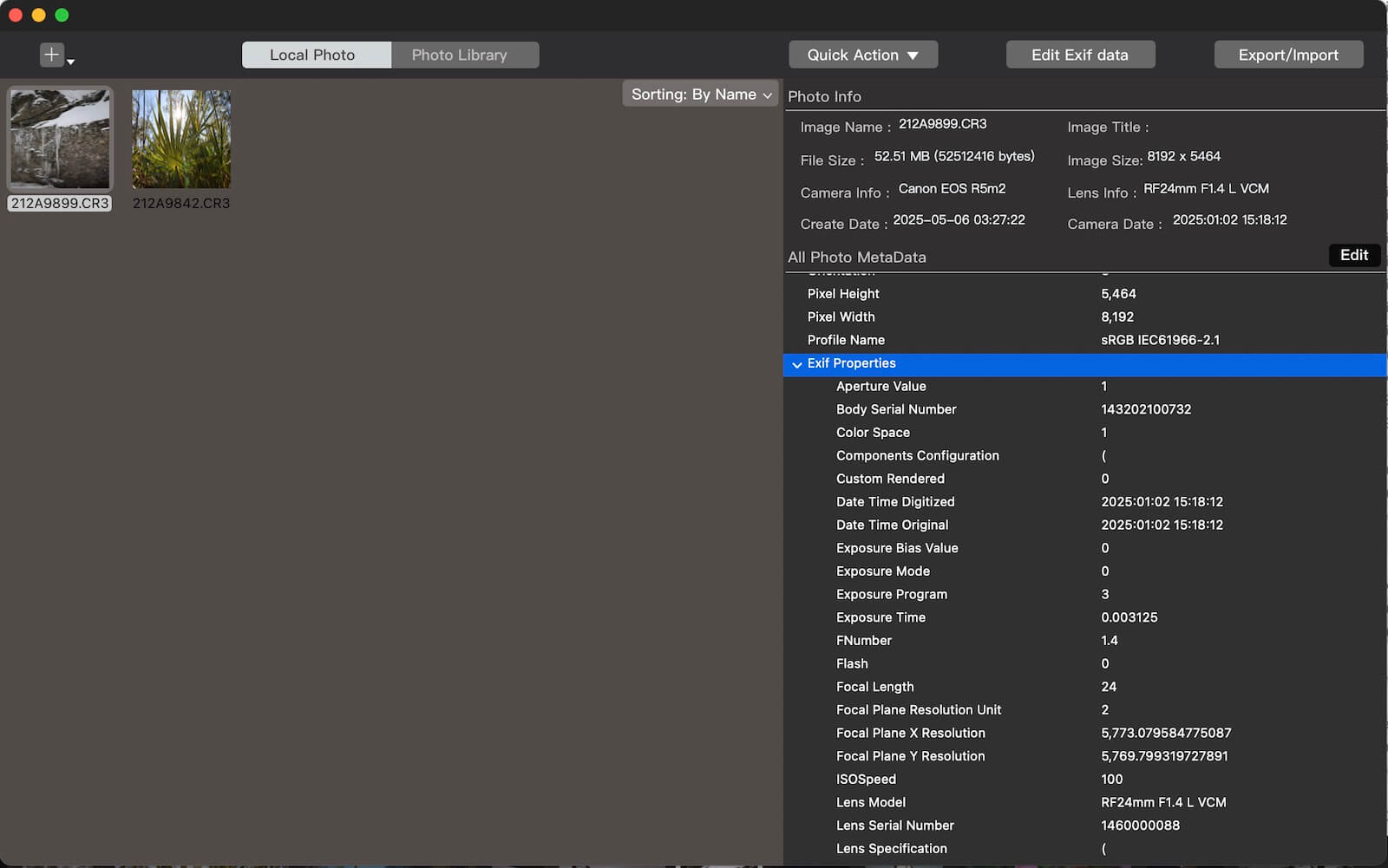 edit photo metadata tag