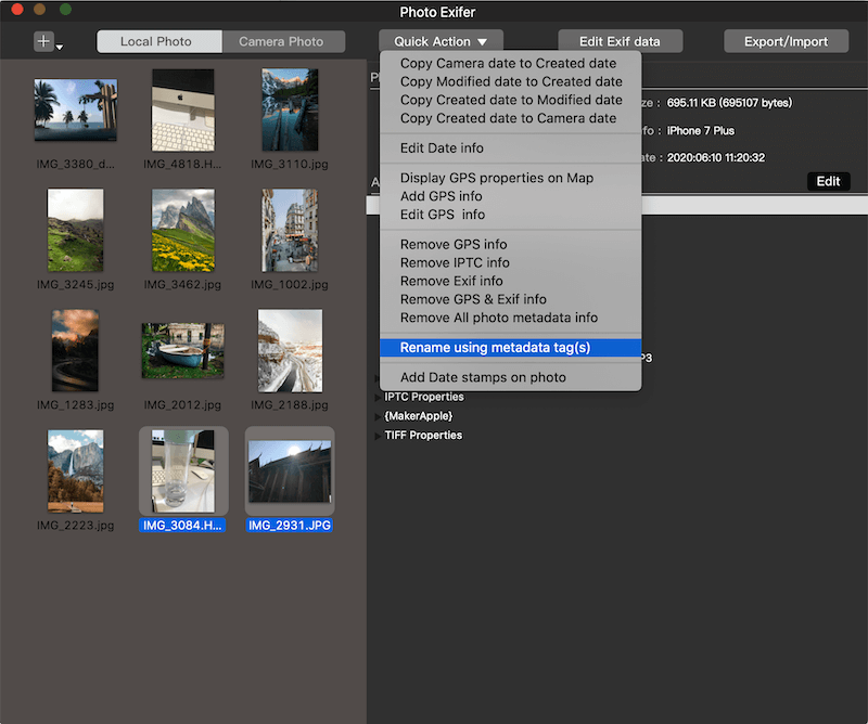 rename with photo metadata