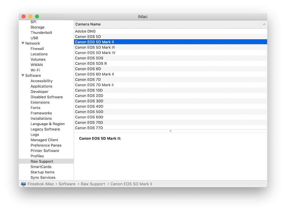 Mac support camera modes