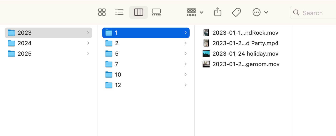 video folder struct