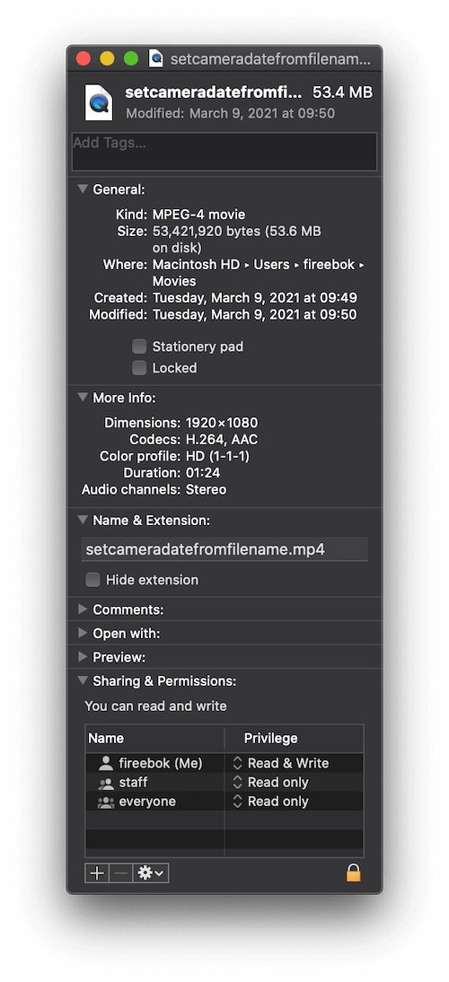 view dimension of video