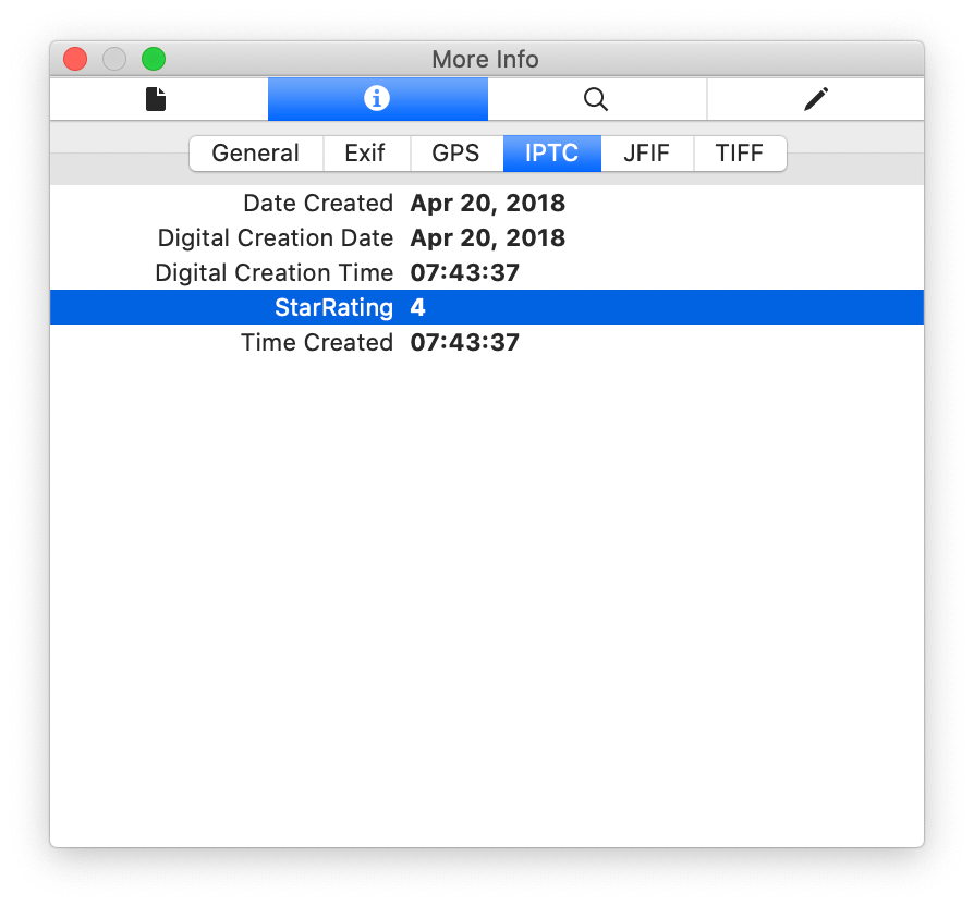 view star rating in mac