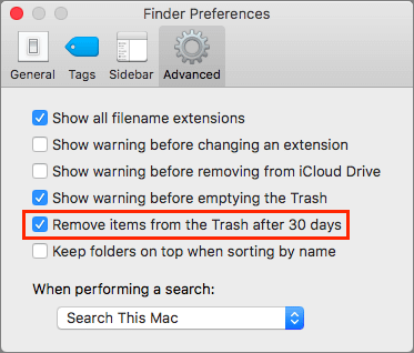 auto empty trash