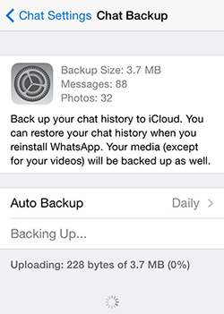Back up WhatsApp Message to iCloud