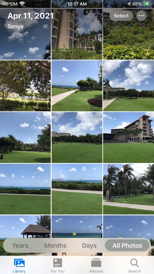 iPhone camera roll photos
