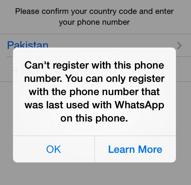 WhatsApp Can't register with this phone number - iPhone