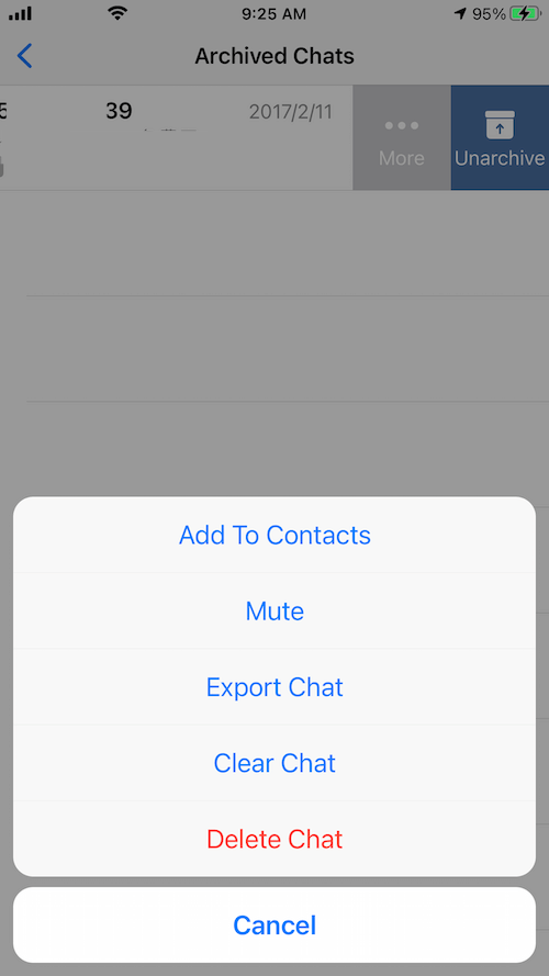 export archive chats