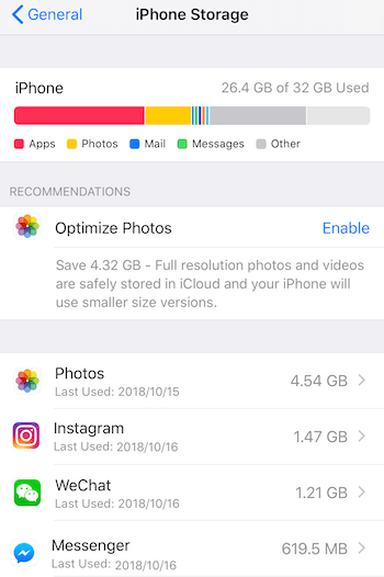 manage and free up iPhone storage