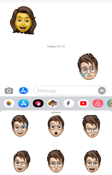 memoji sticker sin iMessage on iPhone