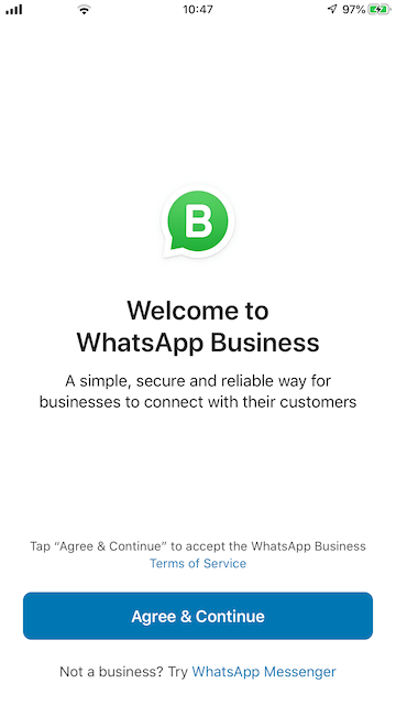 register whatsApp business