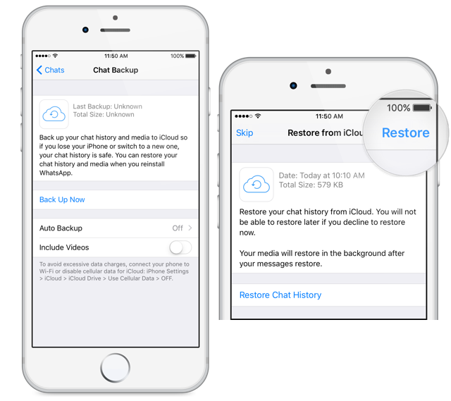 restore WhatsApp backup