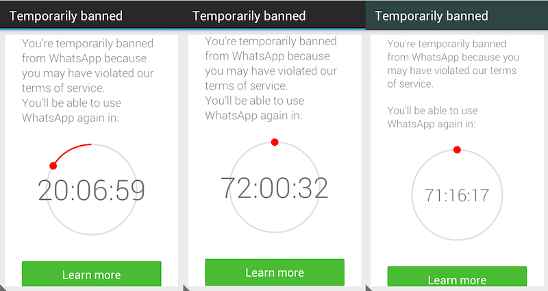 Temp banned WhatsApp
