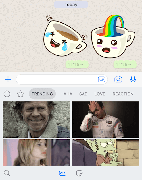 How to use WhatsApp new gif and sticker feature?