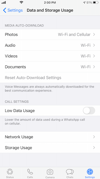 Check Auto-Download Settings in WhatsApp