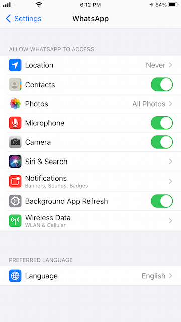 Allow WhatsApp to Access Contacts
