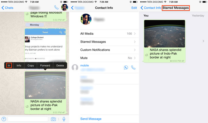 wp starred message